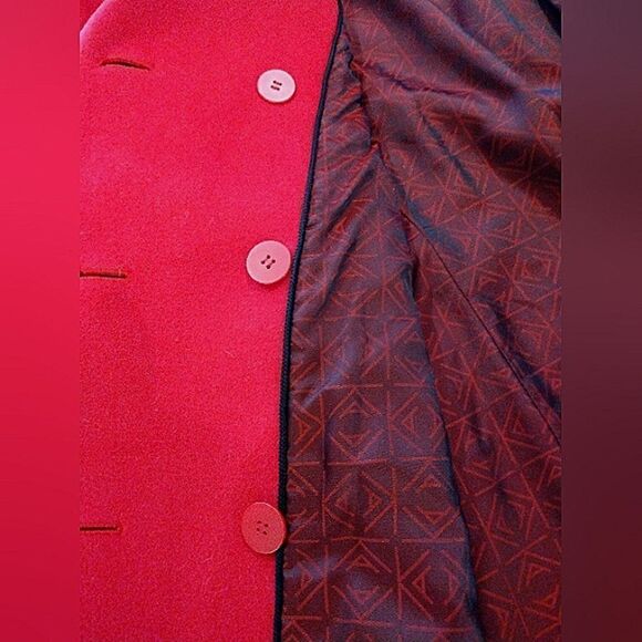 Anne Klein Lambswool Cashmere Coat Double Breasted SZ 10 EUC - Picture 10 of 16